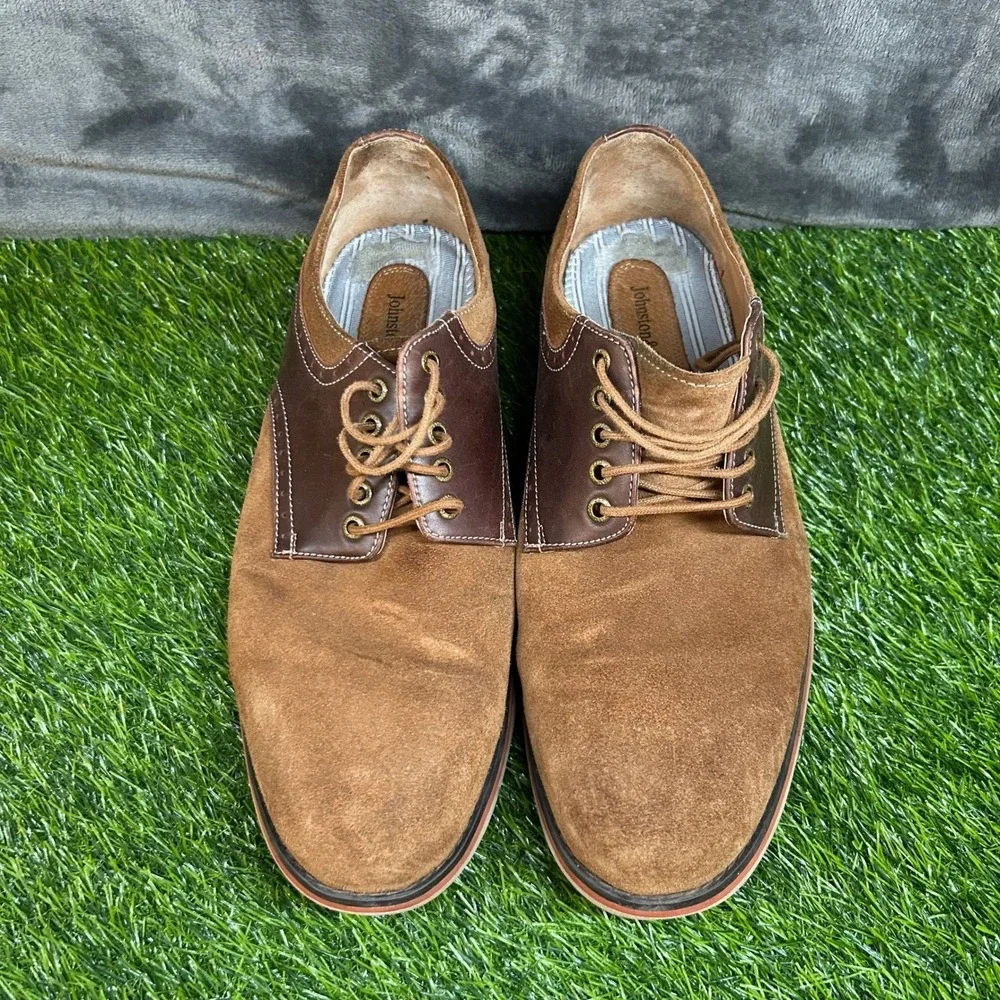 Johnston and Murphy 59-15020 Oxford Mens size 10.5 Brown Suede Leather Trim